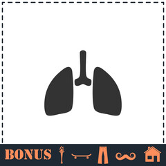 Lungs icon flat