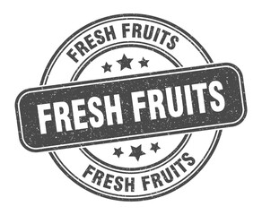 fresh fruits stamp. fresh fruits label. round grunge sign