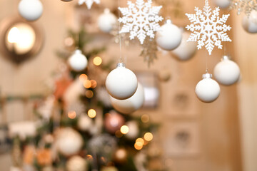 christmas background with baubles