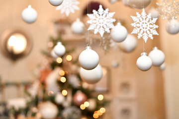 christmas background with baubles