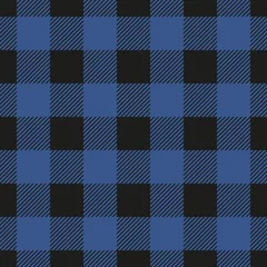 Behang Tartan Houthakker geruite naadloze patroon. Vector illustratie. Donkerblauwe kleur. Textiel sjabloon.
