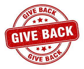 give back stamp. give back label. round grunge sign