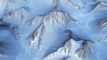 3D render illustration of blue mountain landscape