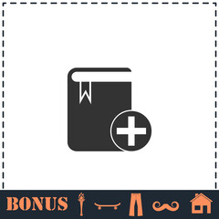 Book add icon flat