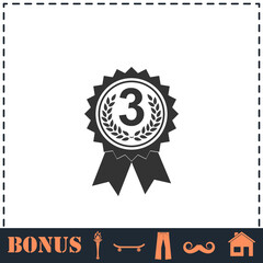 Award medals icon flat