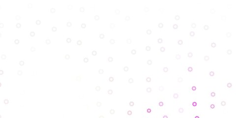 Light pink, yellow vector background with bubbles.