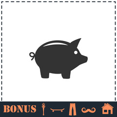 Pig icon flat