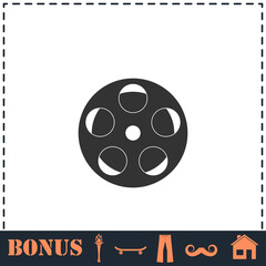 Reel film icon flat