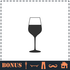 Wineglass icon flat