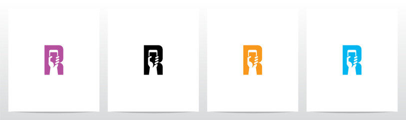 Smartphone On Letter Logo Design R