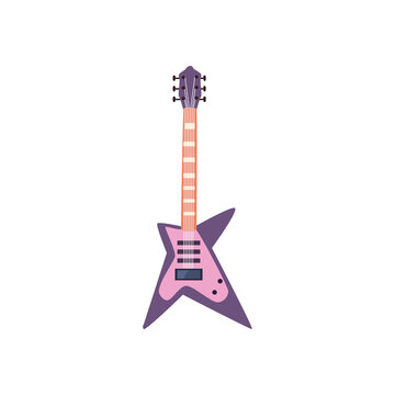 guitar electric instrument flat style icon vector design