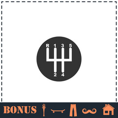 Gear shifter icon flat