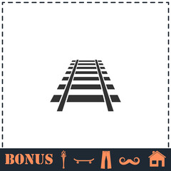 Railway icon flat
