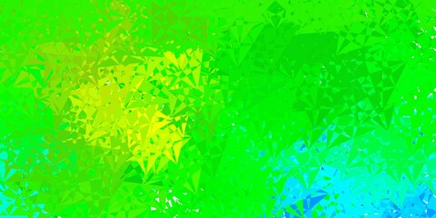 Fototapeta na wymiar Dark blue, green vector background with polygonal forms.