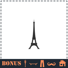 Eiffel tower icon flat