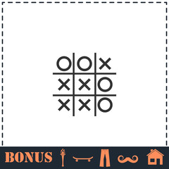 Tic tac toe game icon flat
