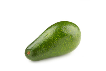 Green avocado isolated on a white background