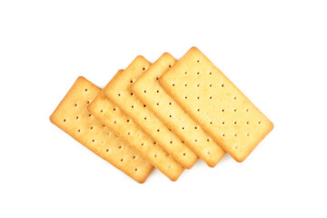 Cracker isolated on white background. Top view