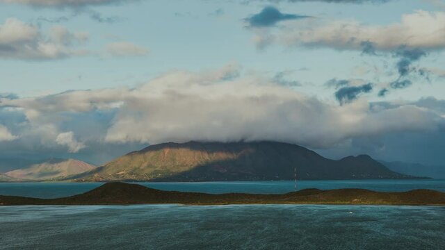 Dramatic cloudscape timelapse over Mont Dore in Noumea, New Caledonia.