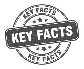 key facts stamp. key facts label. round grunge sign