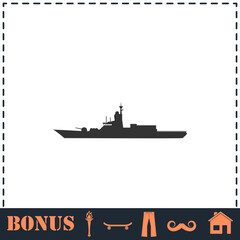 Warship icon flat
