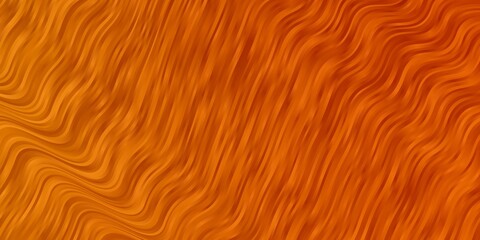 Light Orange vector pattern with curved lines.