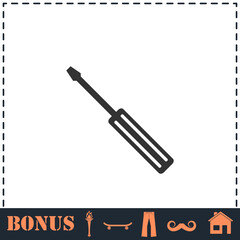Screwdriver icon flat
