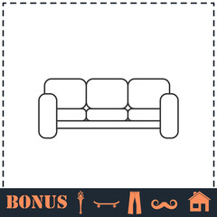 Sofa icon flat