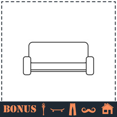 Sofa icon flat