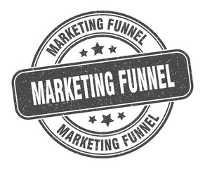 marketing funnel stamp. marketing funnel label. round grunge sign