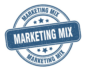marketing mix stamp. marketing mix label. round grunge sign