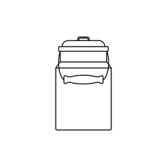 enameled can. linear icon. vector.