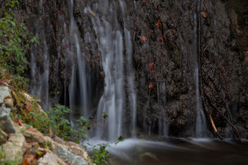 Autumn waterfall leafs.