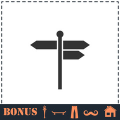 Signpost icon flat