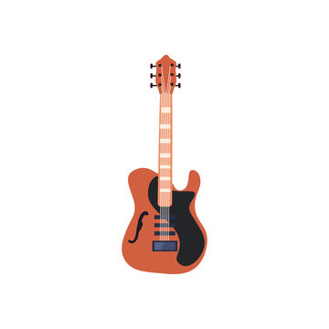 guitar acoustic instrument with ornament flat style icon vector design