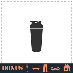 Cocktail shaker icon flat