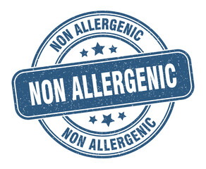 non allergenic stamp. non allergenic label. round grunge sign