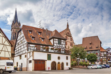 Street in Dambach la Ville, Alsace, France
