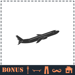 Airplane icon flat