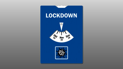 A parking disc that indicates a monthly lockdown