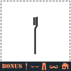 Toothbrush icon flat