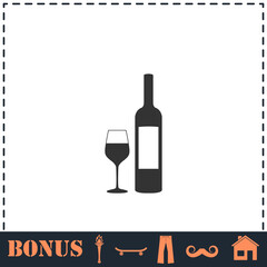 Wine icon flat