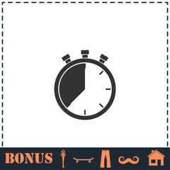 Stopwatch icon flat