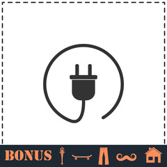 Plug icon flat
