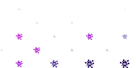 Obraz na płótnie Canvas Light purple vector pattern with coronavirus elements.