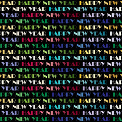 seamless new years eve pattern typography pattern on black background