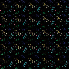 seamless metallic confetti pattern on black