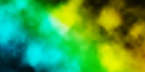 Light Blue, Green vector texture with cloudy sky.