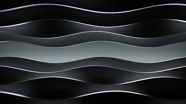 Abstract wave retro black and white background loop