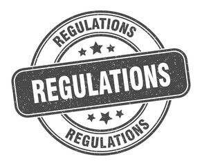 regulations stamp. regulations label. round grunge sign